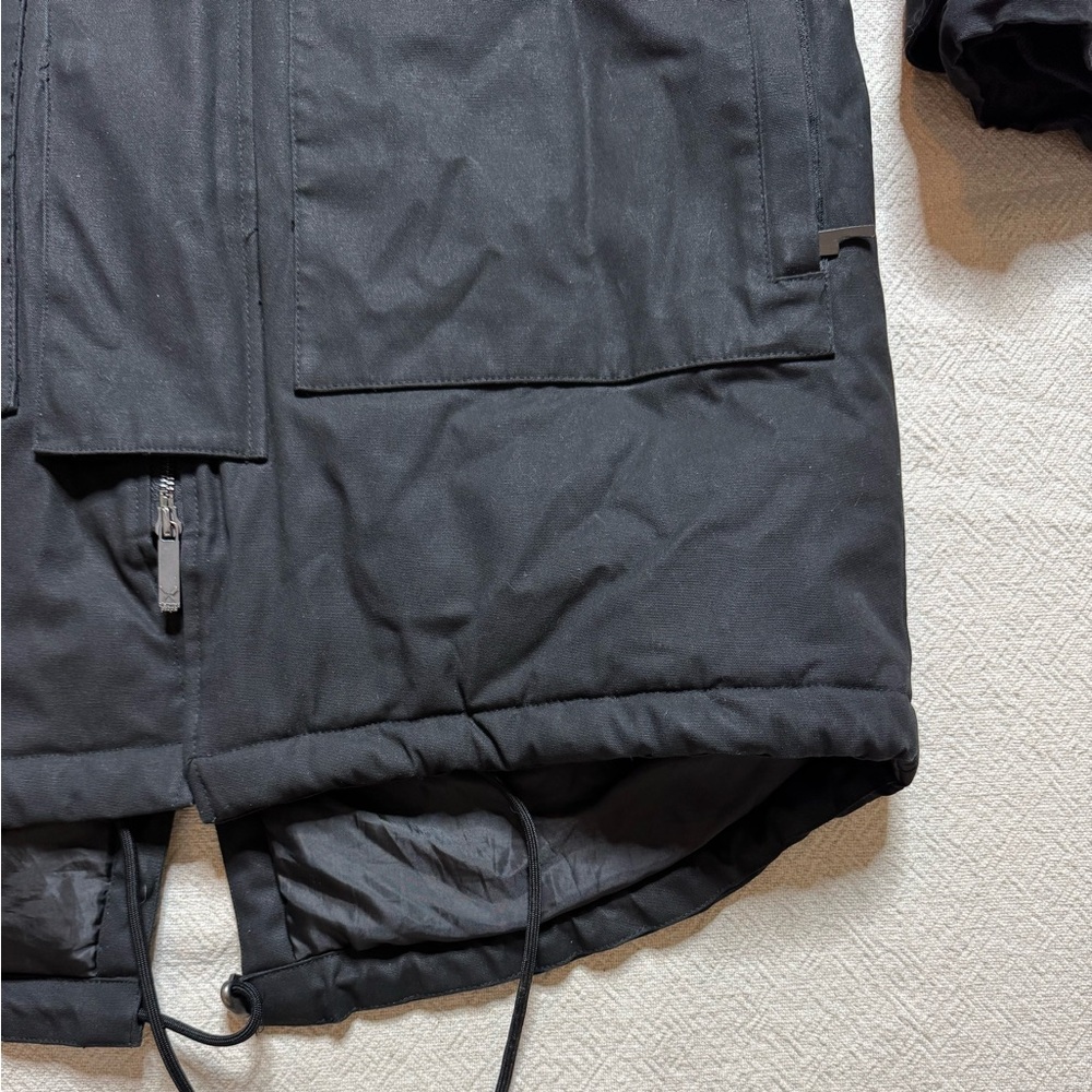Distorted People Men’s Black Waxed Canvas Hooded Parka Jacket M - Picture 3 of 13
